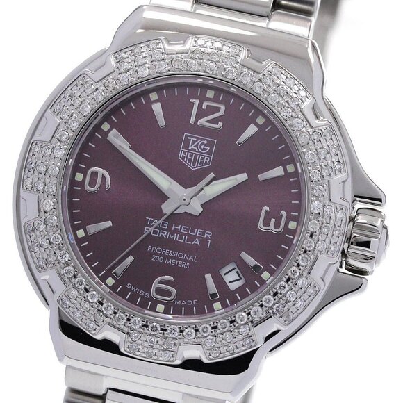 TAG HEUER Formula WAC1219 diamond bezel date purple Dial Quartz
